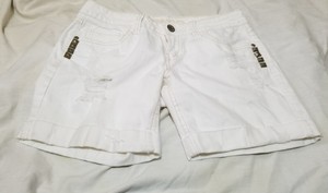 white distressed shorts
