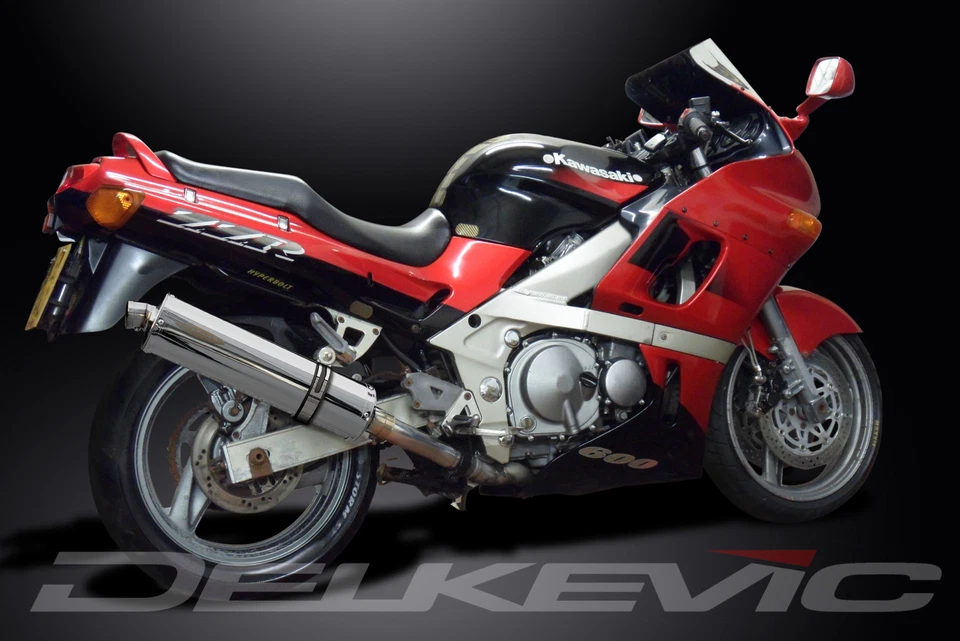 Kit silenciador de escape ovalado de acero inoxidable Kawasaki ZX-6 90-01 ZZR600 02-05 Foto 4 de 4