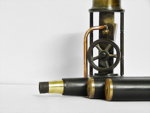 Collectible Walking Cane Stick With Working Steam Engine Model Brass Steampunk - Picture 5 of 11