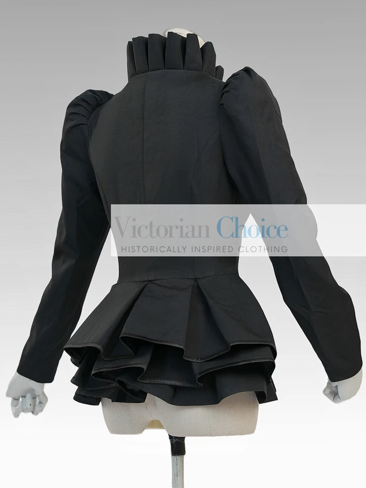 Black Edwardian Vintage Blazer Jacket Steampunk Gothic Girl Cosplay Theater C031 - Image 4 of 4