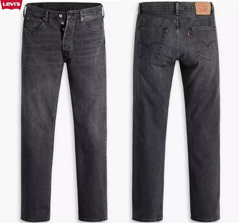 Levi's Men’s 501 Jeans Original Straight Fit Denim Pants 32x32 Black Wash NEW thumbnail 4