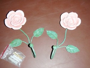 Ceramic Bathroom Towel Hangers, Roses, Flowers b2