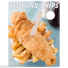 2x  fish and chip shop vinyl poster sticker catering trailer cafe  bar takeaway