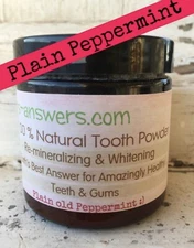 Remineralizing Clay Whitening Tooth Powder, Plain Peppermint Natural Tooth