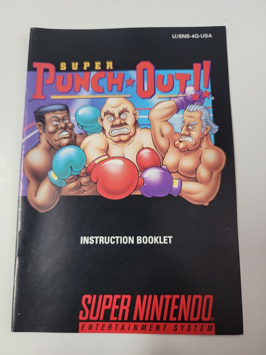 Super Punch-Out Super Nintendo SNES Authentic Manual Only (No Game