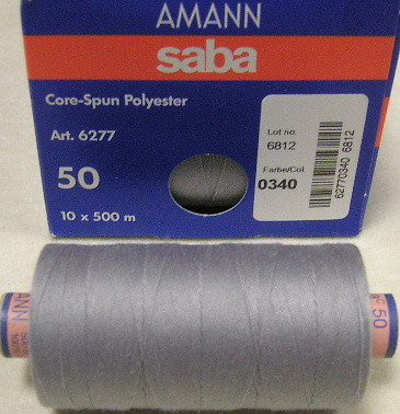 Nähgarn Saba Amann 0,003  /m Stärke 50 grau 500m 0340 100% Polyester Jeans