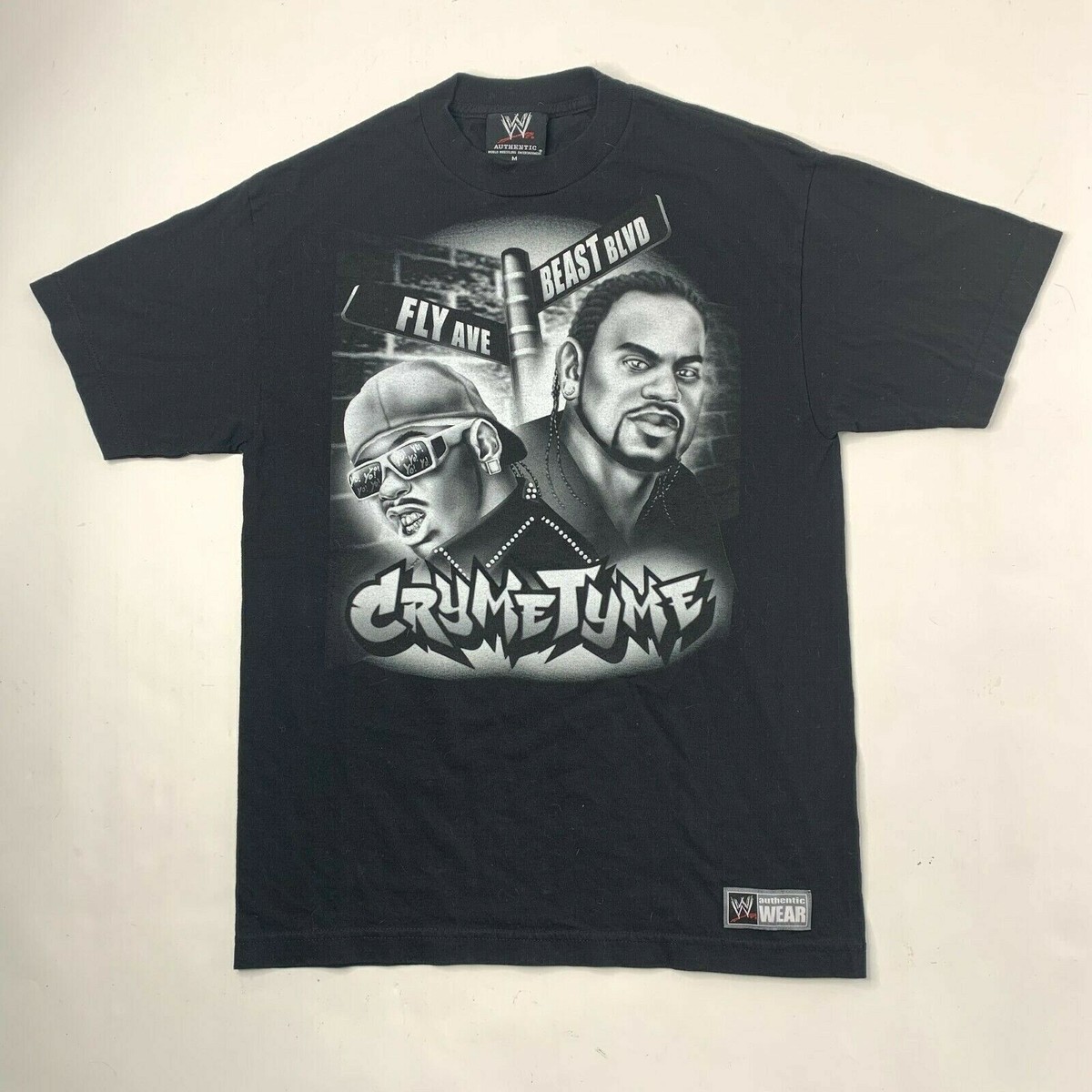 Vintage 2008 WWE CRYME TYME Shirt Size Medium Wwf Wcw Nwo