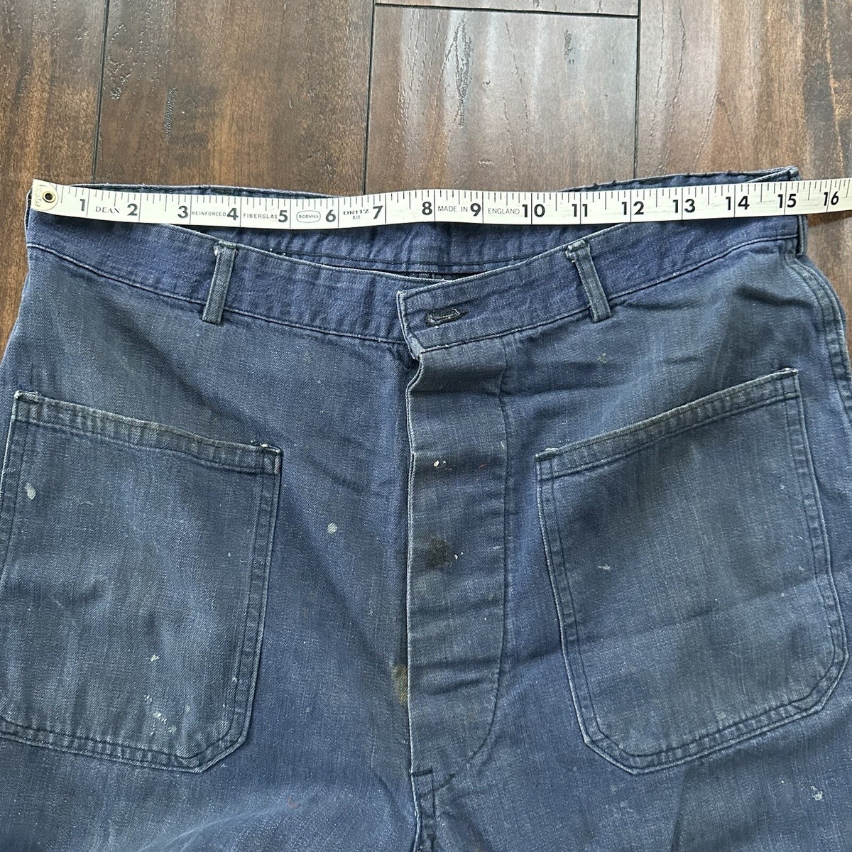 GENUINE WW2 US NAVY USN BLUE DENIM PANTS DUNGAREE TROUSERS