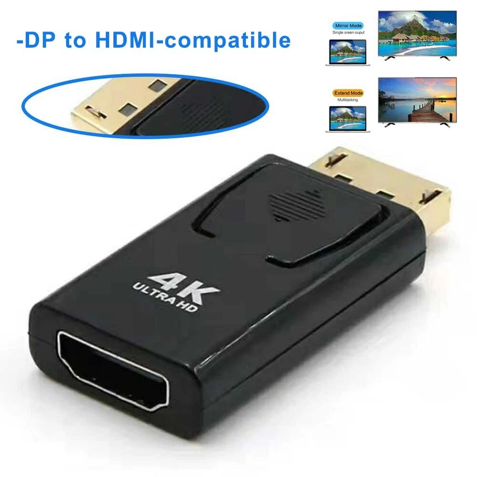 Dp A HDMI Convertitore Per PC TV Displayport Maschio 4K Video Adattatore Femmina - Immagine 4 di 4
