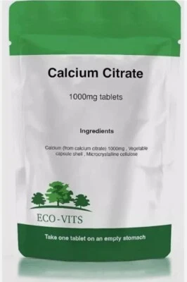 ECO+ Calcium Citrate 1000mg Tablets – Stronger Bones & Teeth Support | ECO-VITS