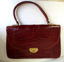 Vintage Alligator Cognac Color Purse Handbag Argentina