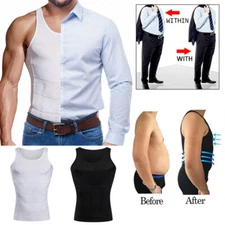 Men Slimming Vest Compression Shirt Tank Gynecomastia Moobs Control Body Shaper