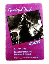 Grateful Dead Backstage Pass Illinois Rosemont 3/17/94 3/17/1994 Godzilla St Pat
