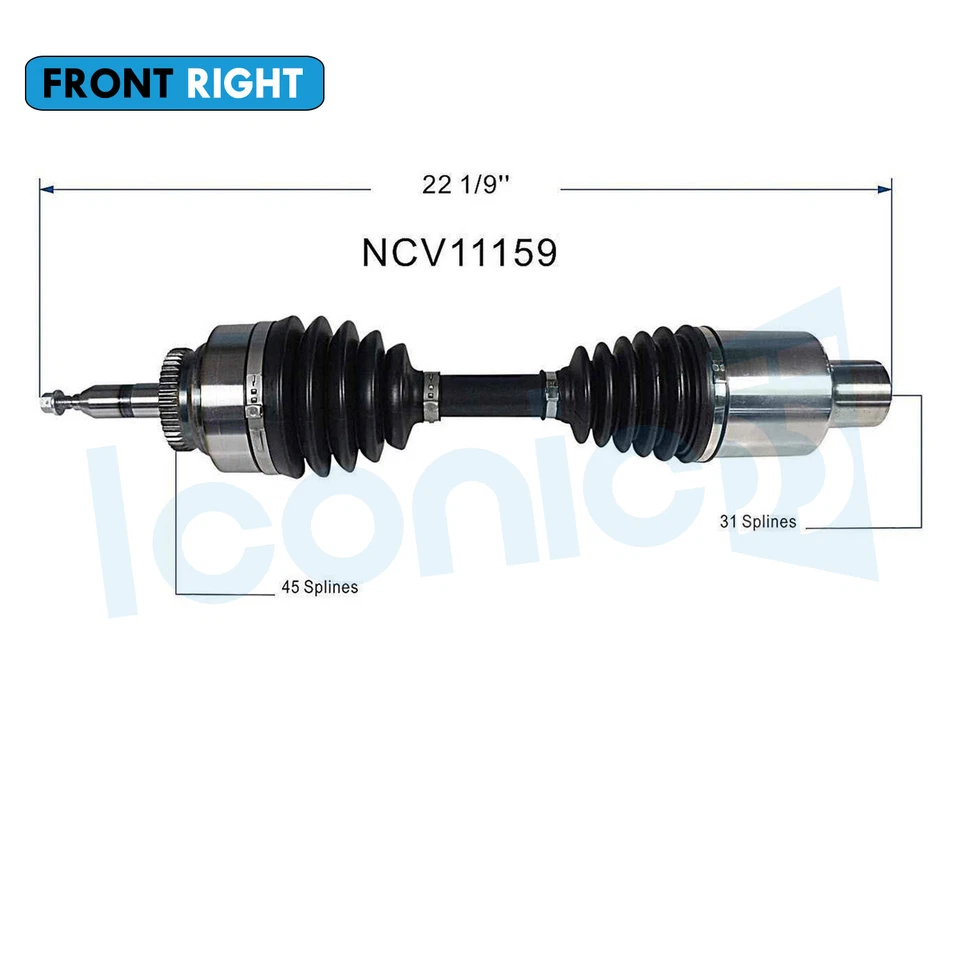 Передний правый вал оси CV для Ford F-150 2007-2017 Lincoln Navigator 2009-2014 годов выпуска - Изображение 2 из 4
