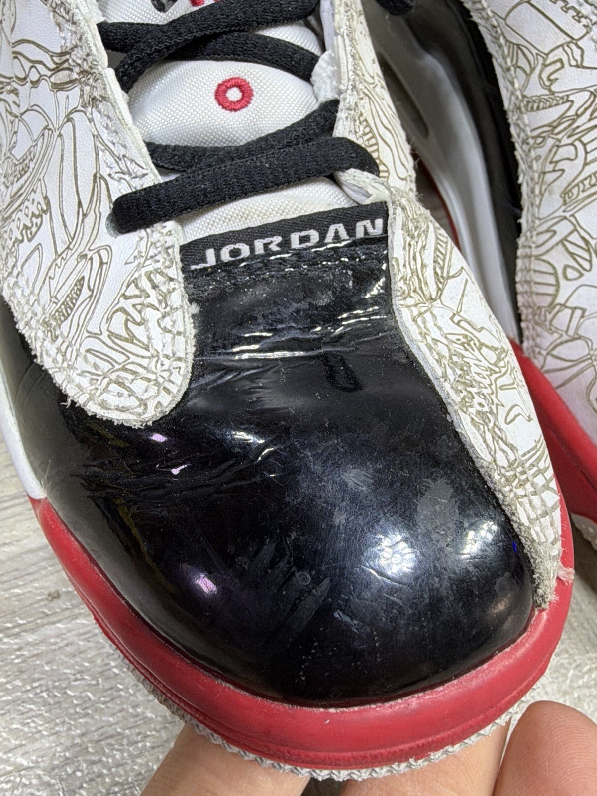 YOUTH Nike Air Jordan Dub Zero Black Red Kids Sneaker Shoes Size 4.5Y DV1360-160 thumbnail 4