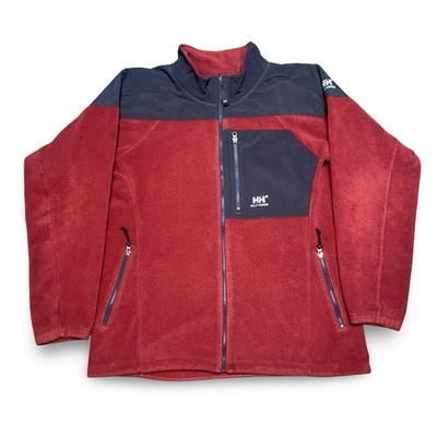 Helly Hansen Fleece Jacket Men's Large Red/Black Full Zip Polyester Polartec