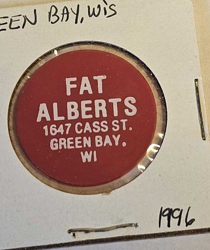 Fat Alberts Green Bay WI Plastic Good For Token #3600