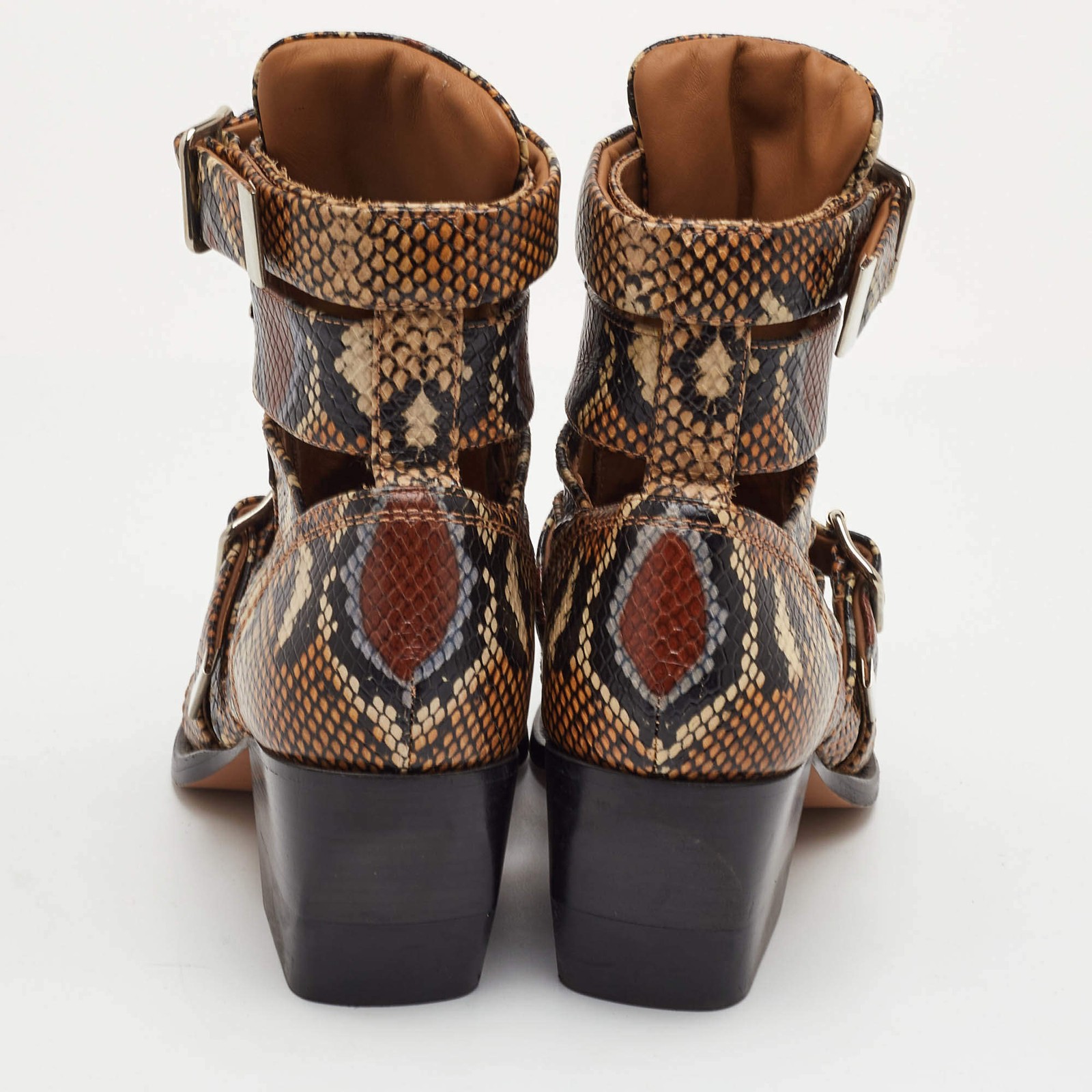 Chloe Rylee Size 38.5 BrownBlack Python Embossed … - image 5