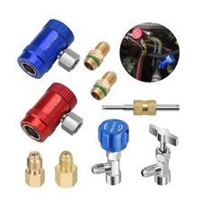 9x R1234YF Quick Coupler Set with Self-Sealing & Puncture Can Tap for Car A/C