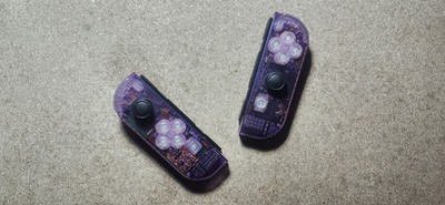 Nintendo Switch Joycon Custom Atomic Purple And Rgb Led With No Drift, Joycons