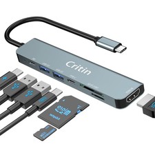 USB C Hub with 4K HDMI,7 in 1 Multiport Adapter,100W PD Charging