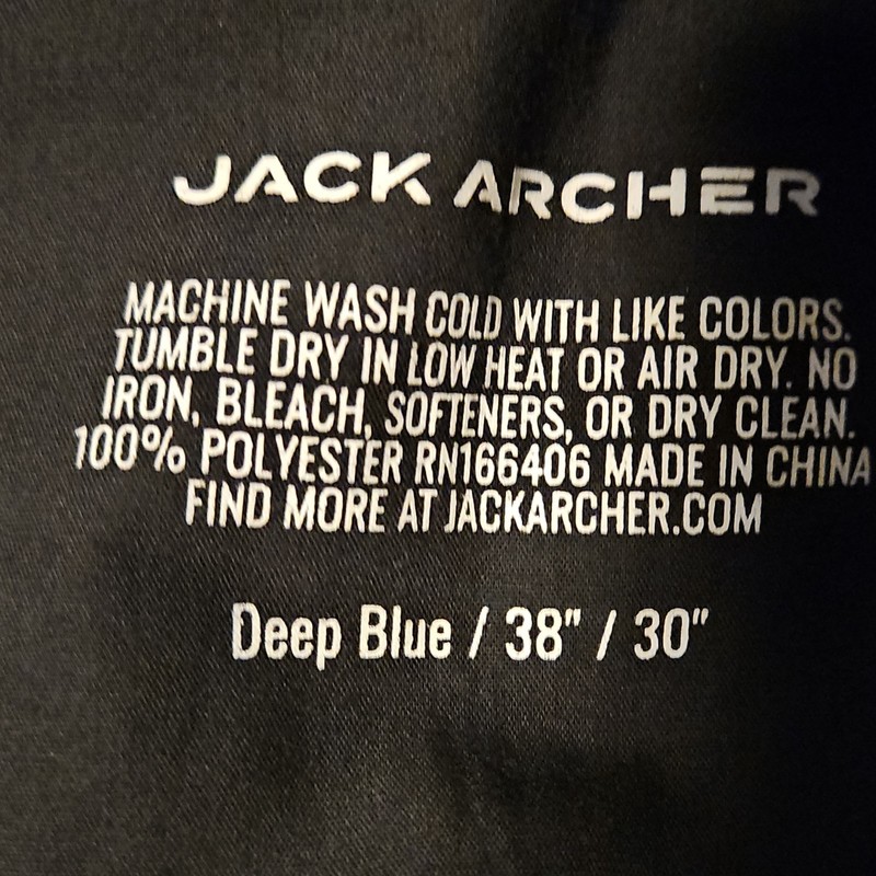 Jack Archer Deep Blue Slim Fit Tapered Dress Pants 38W Polyester Pockets
