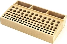 Wooden Leathercraft Tool Holder Rack, 98 Holes Organizer for Punch Tools