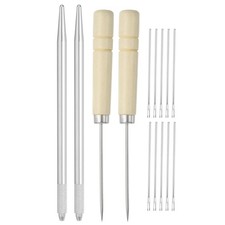 Doll Hair Rooting Holders Kit, 0.8mm Rerooting Needles, Silver Tone