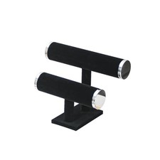 2 Tier Bracelet Holder Stand, Bangle Watches Display, Velvet Bracelet Black