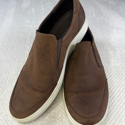 ECCO Soft 7 Mens Slip On Sneakers Cocoa Brown Leather Shoes 440394 Size 43 US 9