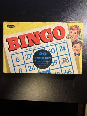 Vintage 50s Whitman Publishing 1958 Bingo 20 Card Set Antique