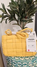 ZARA Yellow Woven Leather Crossbody Bag – Genuine Leather – New With Tags