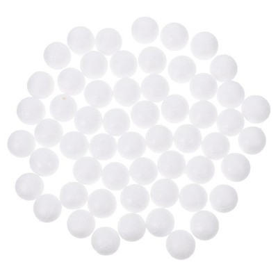 50 Pcs Solid Polystyrene White Round Spheres 2 cm for Craft Projects