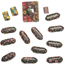 15 Rare Vintage Millefiori Murano Lampwork Beads