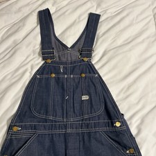 Vintage 60s Lee Denim Dark Wash Overalls Union Made In USA 34x30