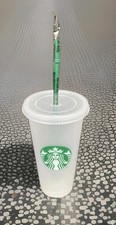 New Starbucks Reusable Frosted Opaque Cold Cup Tumbler 24 Oz w/ Lid Straw