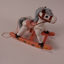 Vintage Style Rocking Horse Ornament Hand Painted Wood Christmas Holiday Decor
