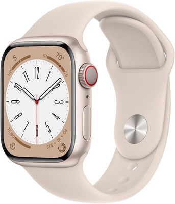 Apple Watch Series 8 41mm GPS + Cellular Starlight w/ S/M Starlight Sports Band