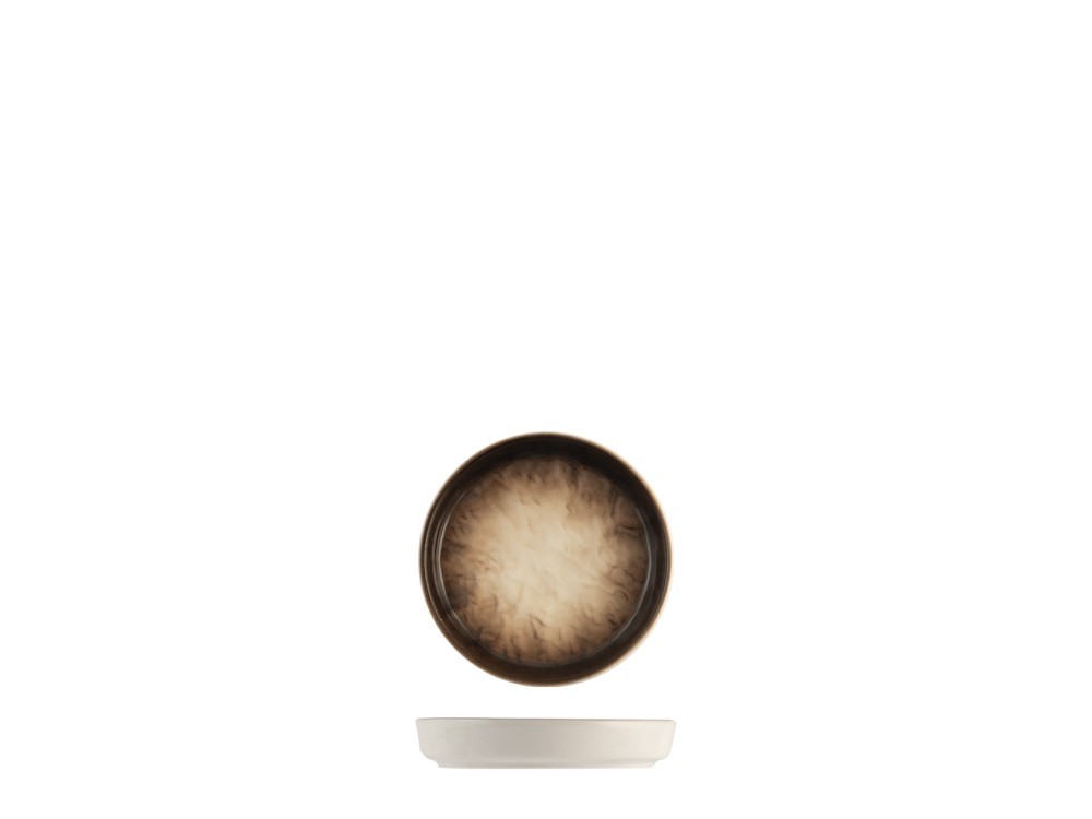 H&H 6 Eclipse Plates In Decorated Relief Porcelain In Brown Tones