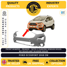 FORD ECOSPORT 2018> FRONT BUMPER PRIMED WITH 2 PARKING HOLES INSURANCE CERTIFIED