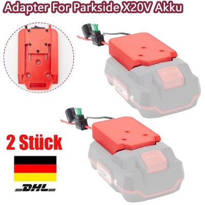 2 Stück DIY Power Wheels Adapter mit Sicherung & Schalter Für Parkside X20V Akku