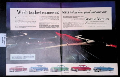 #ad 1953 G M World#x27;s Toughest Engineering Tests How Good Are Cars Are Print Ad 55335 $9.97