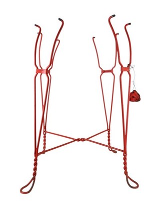 Vintage Orange Painted Twisted Wire Ice Cream Parlor Cafe Connected Table Legs
