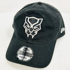 New Era Black Panther Logo 9TWENTY Hat Cap Adjustable Strapback Black Marvel