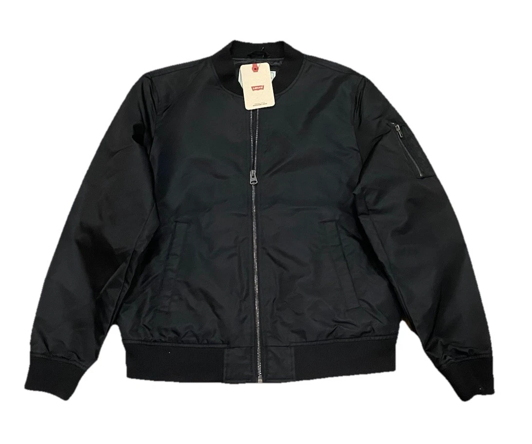 Levi’s Satin Bomber Flight Jacket Black New W/Tags Men’s L