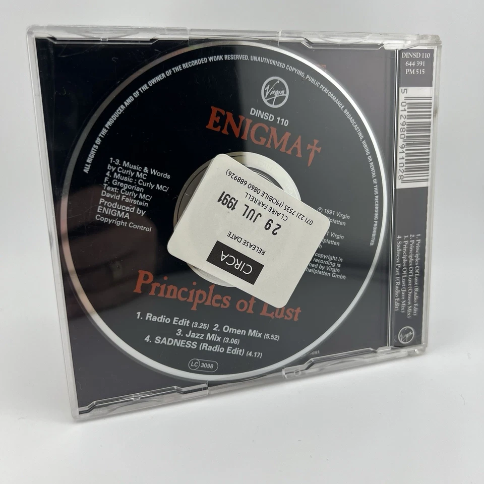Enigma Principles Of Lust CD Promo Single Rare UK Import - Image 2 of 4