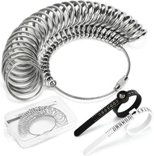 Ring Sizer Measuring Tool, 3 Types, 27 Pcs Metal Sizing Kit, US Sizes... 