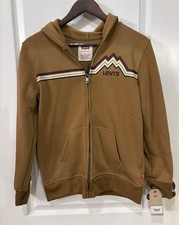 Levi  s boys 12-13 yrs Brown Mountain Emblem Zip Hoodie Size Lg NWT 42