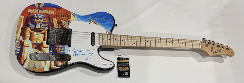 BRUCE DICKINSON SIGNED CUSTOM POWERSLAVE ELECTRIC GUITAR IRON MAIDEN JSA COA