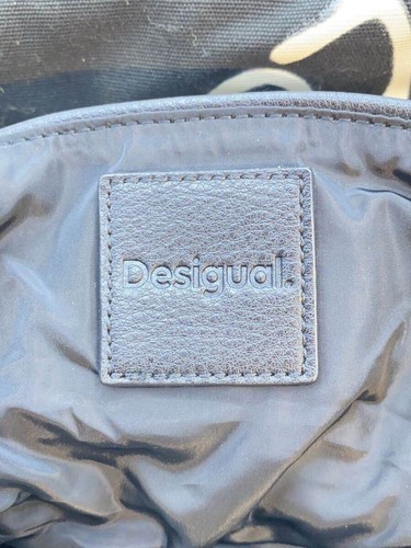 Desigual Shoulder Bag Cotton Black All-over Pattern 23WAXA27 - Picture 5 of 6